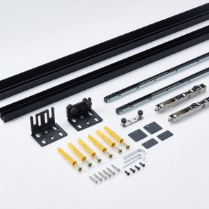 Ghost Hidden Sliding Door Hardware Kit, 60KG Concealed Soft Close Track System for Aluminum Frame Doors