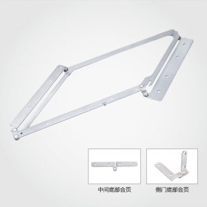 304 Stainless Steel Wire Drawing Concealed Folding Door Hinge Kit, 40KG Multi-Point Full Open Hidden Door Hardware for Wooden Doors